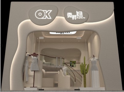 韓式服裝店鋪門頭創意設計 融合自然元素與現代家具風格